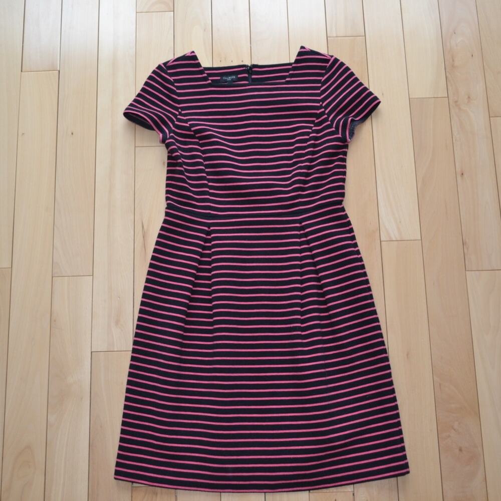 Talbots Striped Midi Dress Fit and Flare Size 2P